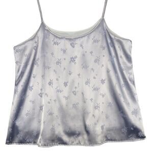 Altar'd state tank women's size x-small baby blue satin spaghetti‎ strap floral